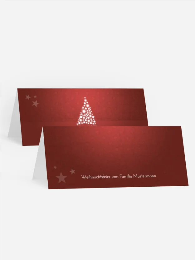 Weihnachten Tischkarte Spiegelbaum