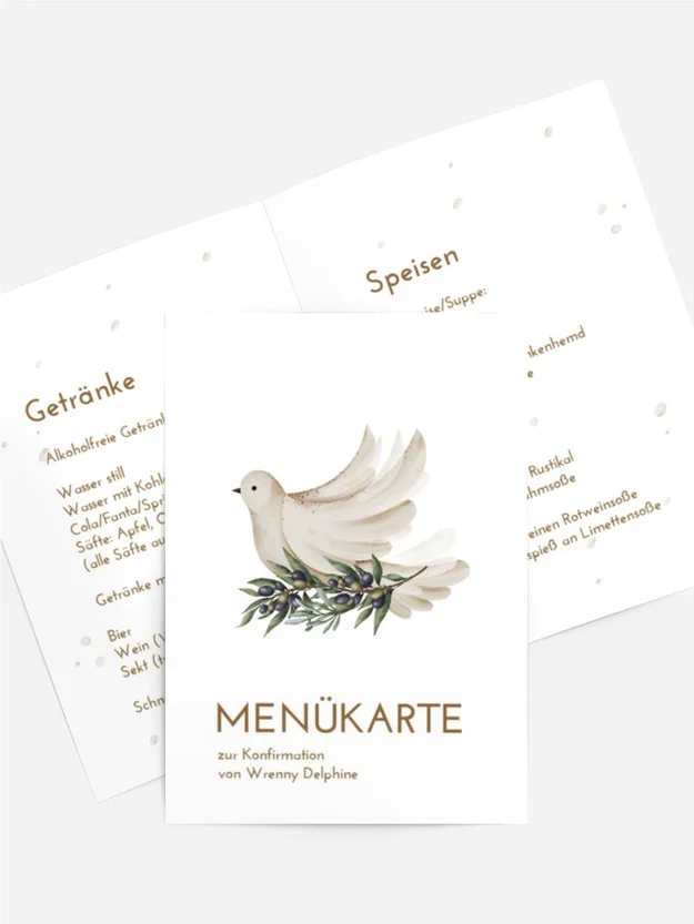 Menükarte Konfirmation Heilige Halskette Menükarte Konfirmation Heilige Halskette