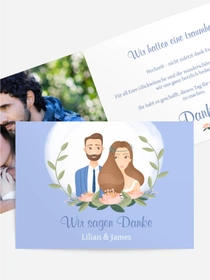 Dankeskarte Hochzeit "Traumpaar"