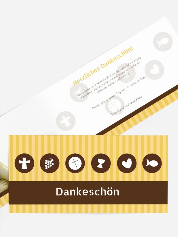 Konfirmation Danksagung stripes buttons