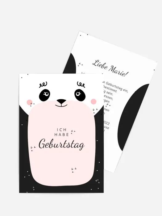 Geburtstagseinladung Panda Bauch