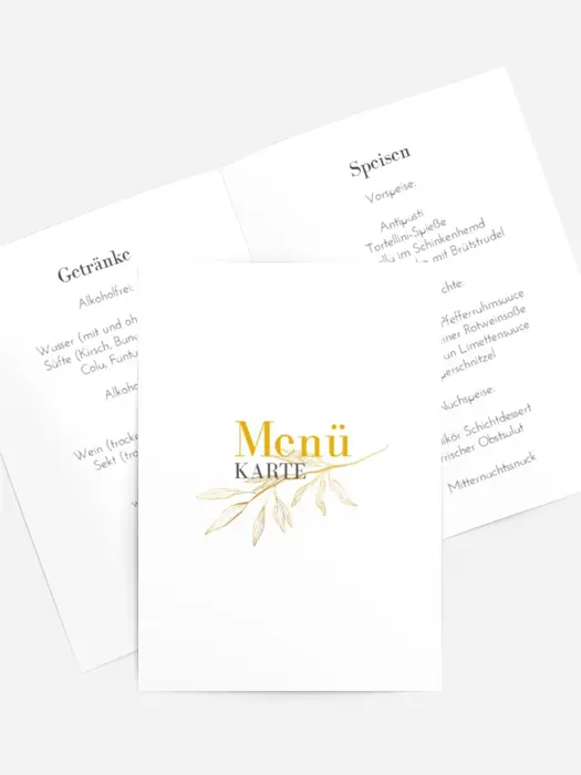 Menükarte Taufe Heiliger Tag