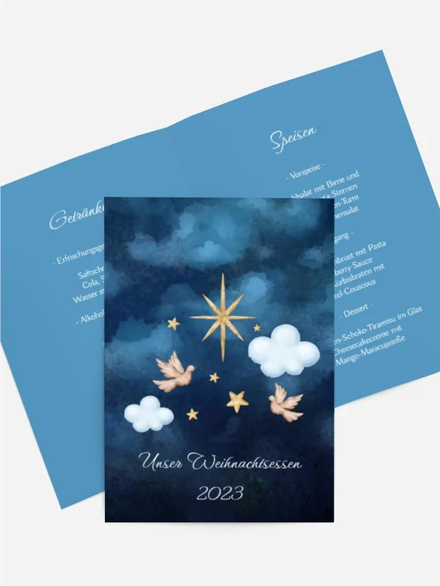 Menükarte Weihnachten Weihnachtskrippe