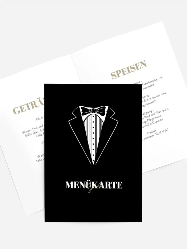 Menükarte Geburtstag Ernster Typ