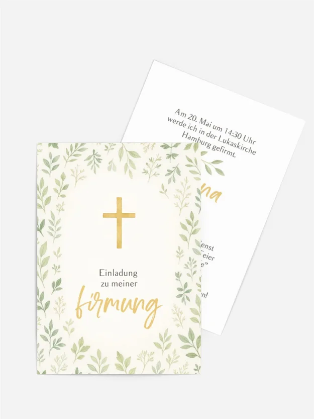 Einladungskarte Firmung Laubwald