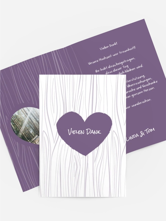 Dankeskarte Hochzeit "Heart bark"