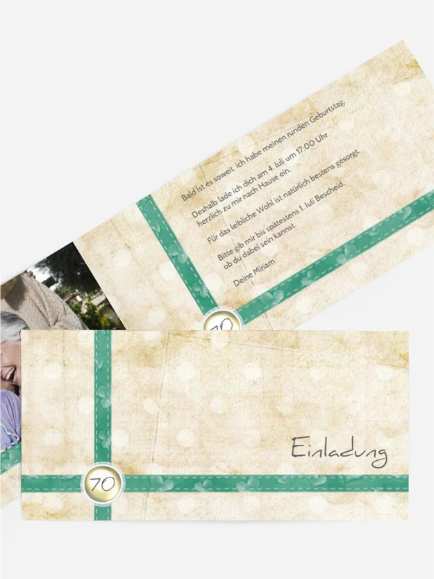 Einladung zum 70. Geburtstag Pünktchen Foto Einladung zum 70. Geburtstag Pünktchen Foto