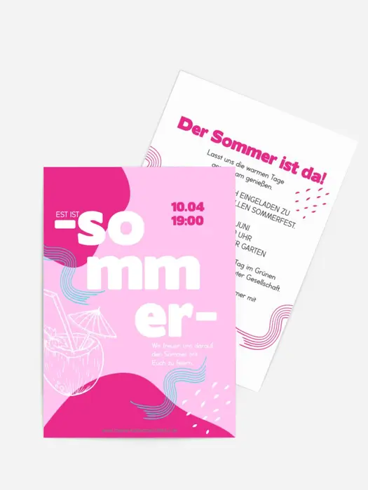 Sommerfest Einladung Kokosnussabend