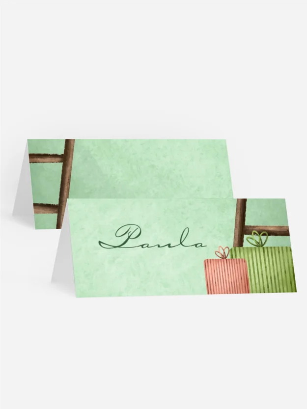 Tischkarte Weihnachten Weihnachtstrittleiter