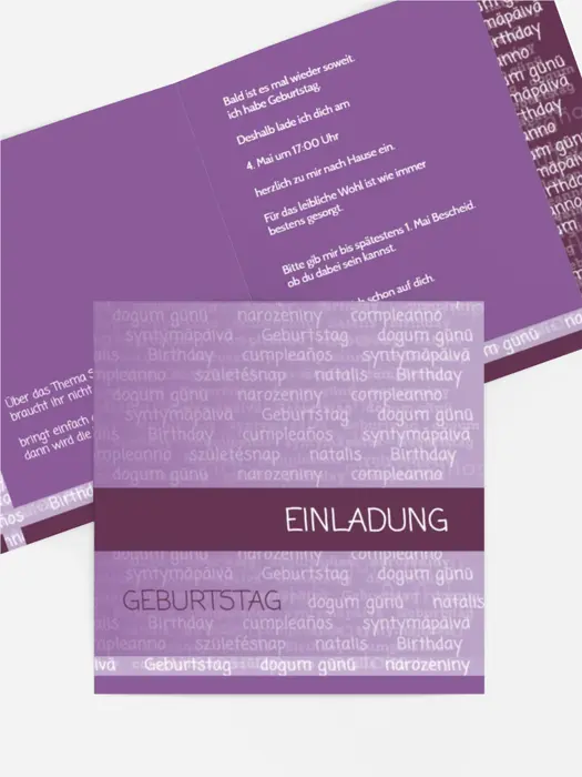 Einladung zum Geburtstag classic script