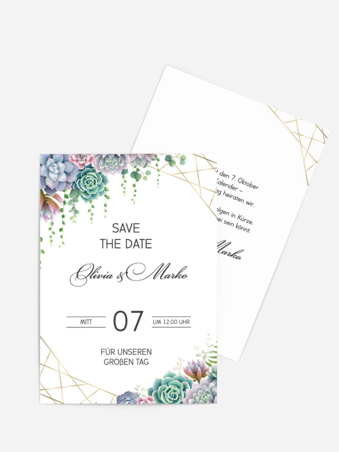 Save the Date Karte Florale Geometrie Save the Date Karte Florale Geometrie