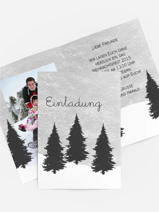 Foto Weihnachtseinladung Winterwald