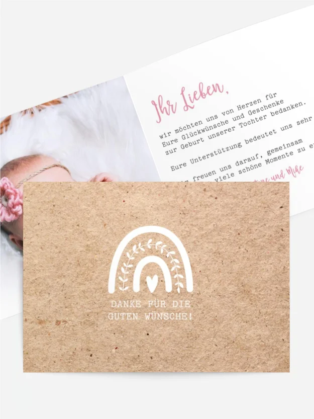 Baby Dankeskarte Lichtbögen