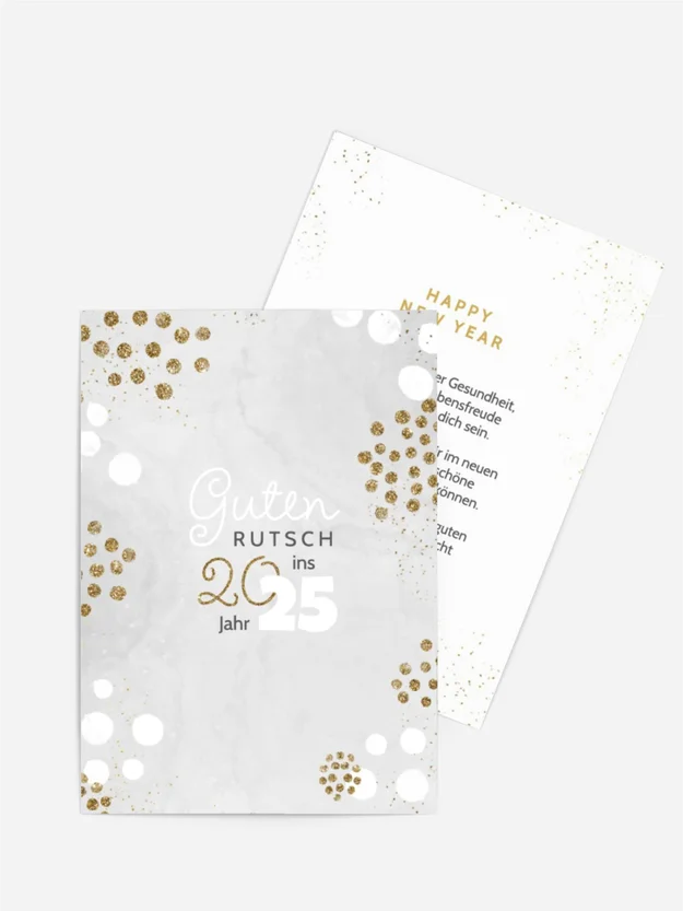 Neujahrskarte Schnee Konfetti Neujahrskarte Schnee Konfetti