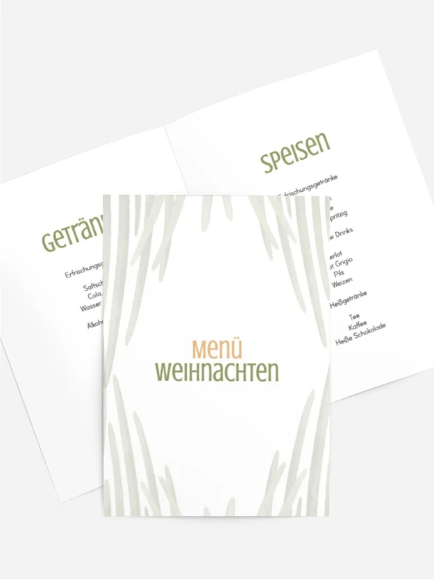 Menükarte Weihnachten Kranz im Gras Menükarte Weihnachten Kranz im Gras