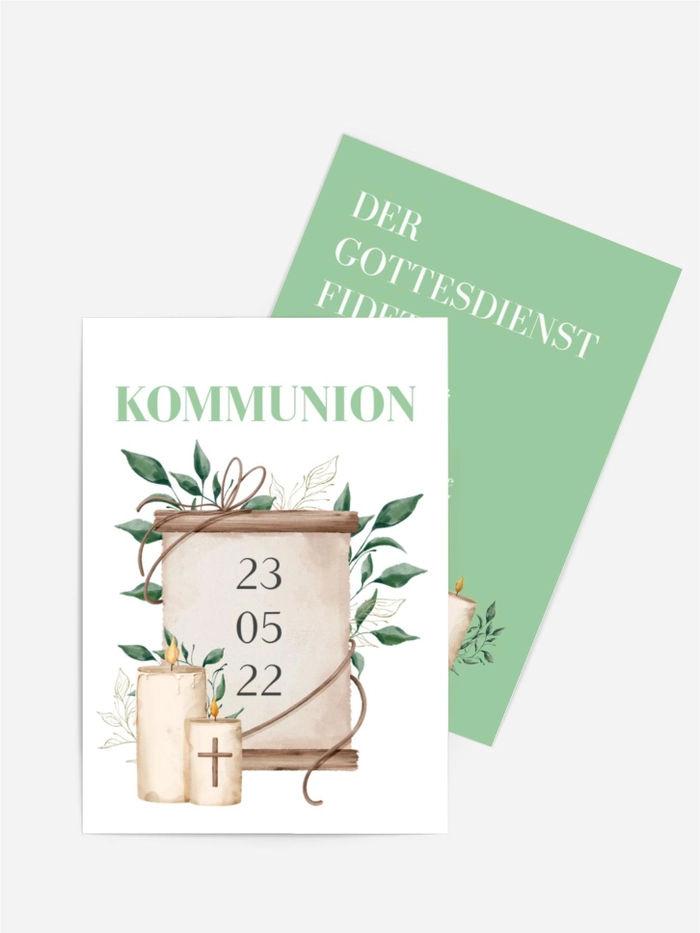Einladungskarte Kommunion Gebot