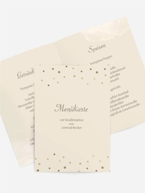 Menükarte Konfirmation Goldene Elemente