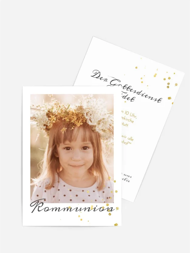 Einladungskarte Kommunion Stummer Blick