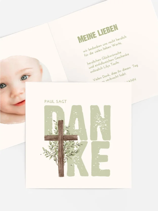 Dankeskarte Taufe Heilige Taufe