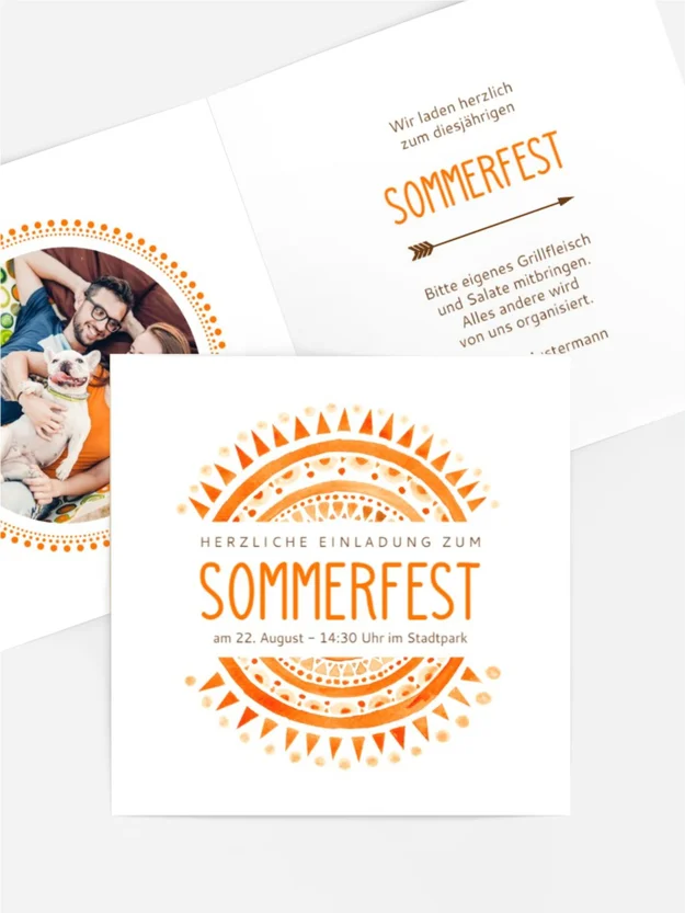 Einladung Sommerfest Sonnen Mandala