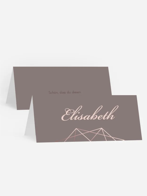 Tischkarte Geometrie in Gold Tischkarte Geometrie in Gold