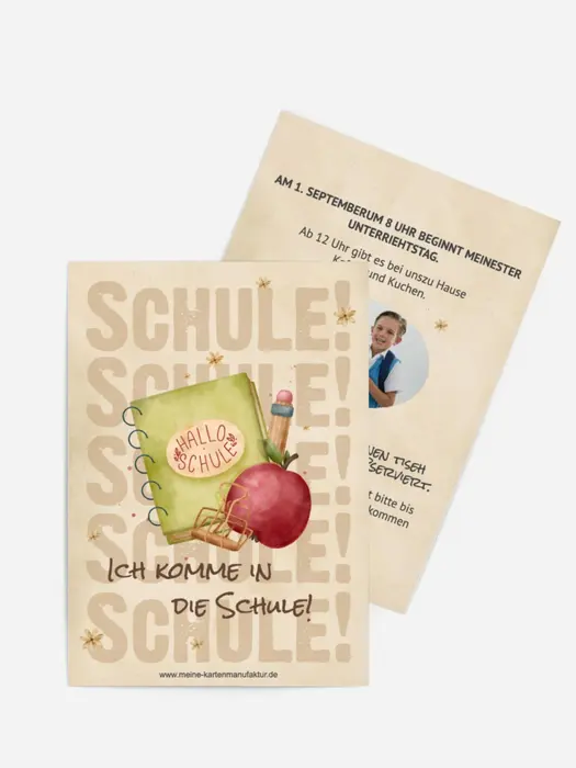 Einladungskarte Einschulung Schuljournal