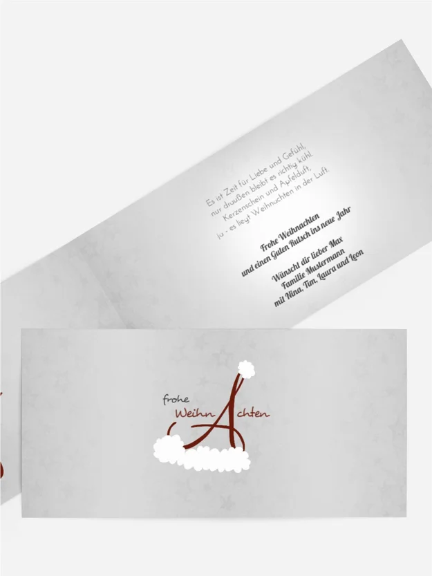 Weihnachts Grußkarte privat Weihnachtsmütze