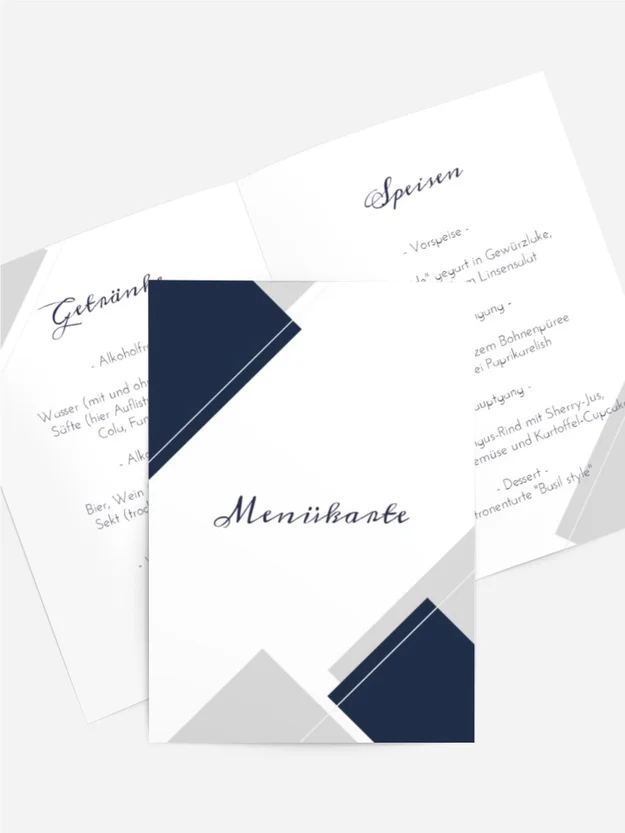 Menükarte Geburtstag Überlagert