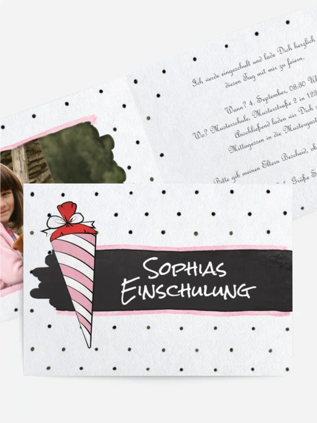 Einladung zur Einschulung Pünktchen Einladung zur Einschulung Pünktchen
