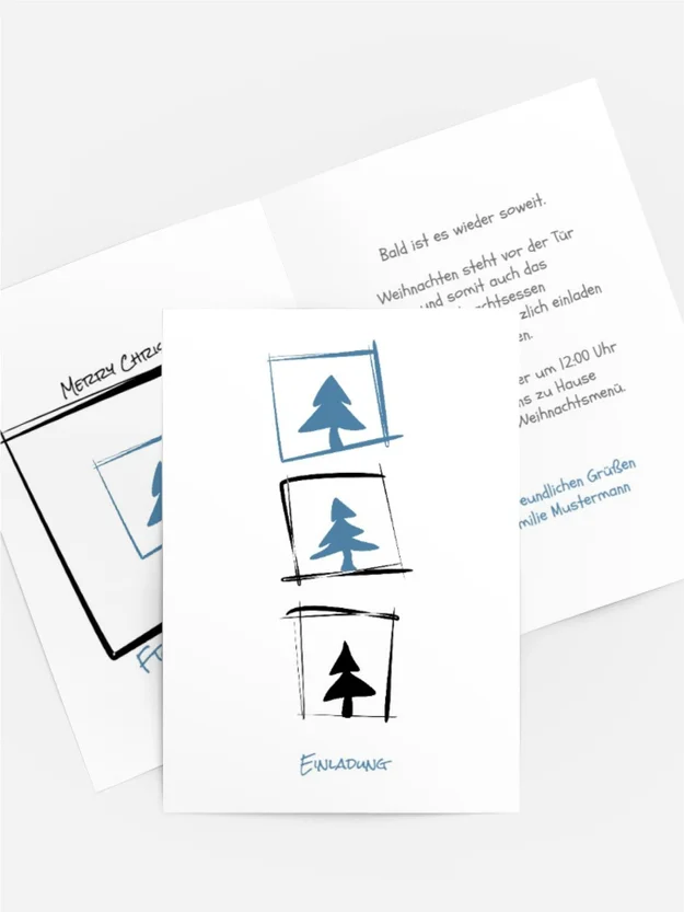 Weihnachts Einladungskarte privat Bäumchenbild