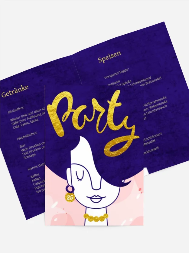 Menükarte Geburtstag Beauty