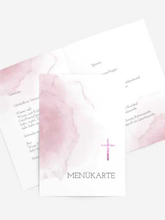 Menükarte Konfirmation Himmelsdach