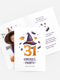 Halloween Einladung Tarnkappe
