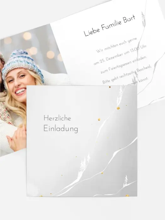 Foto Weihnachtseinladung Goldene Lichter