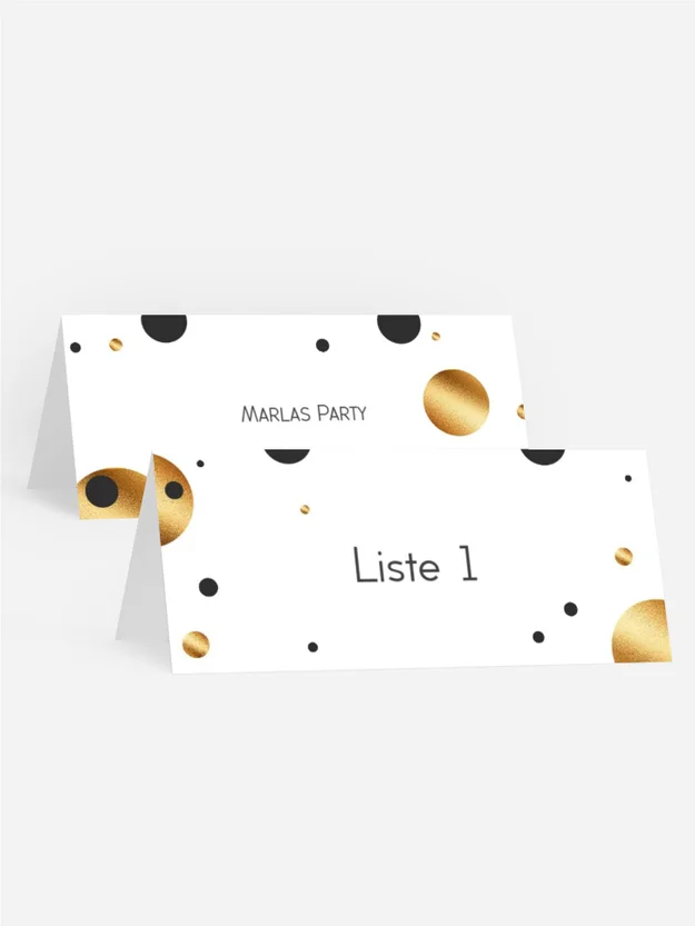 Tischkarte Geburtstag Konfetti