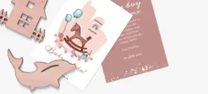 Babykarte mit Schaukelpferd gestalten