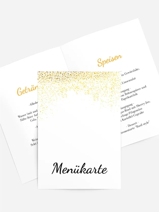 Menükarte Geburtstag Goldener Schnee