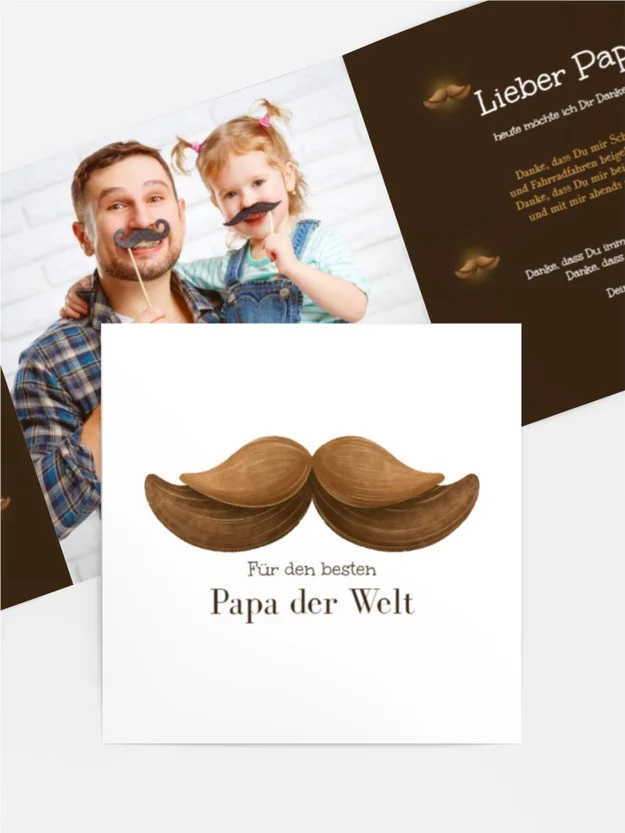 Vatertagskarten Buschiger Schnurrbart