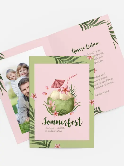 Sommerfest Einladung Palmen-Design