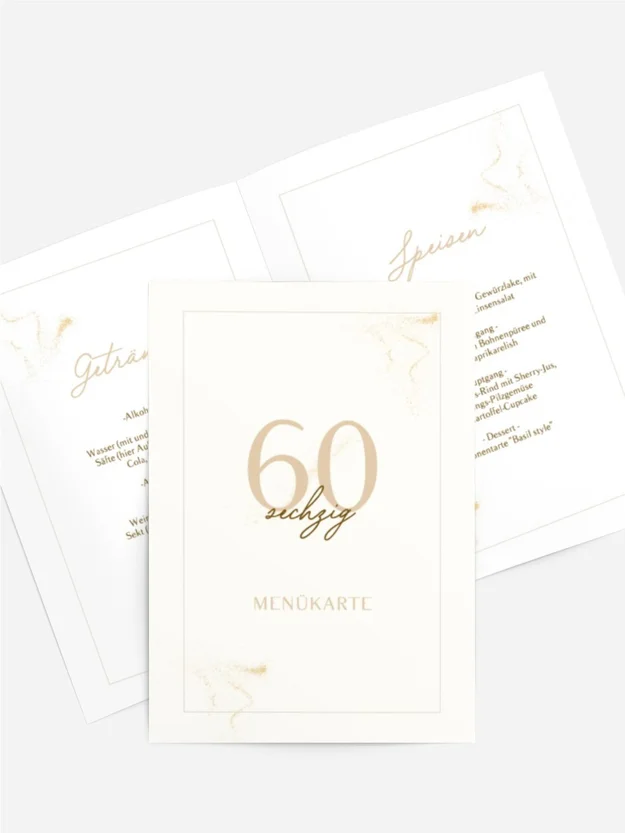 Menükarte Geburtstag Wie Marmor
