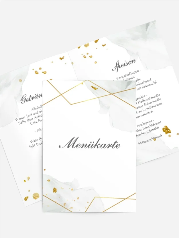 Menükarte Goldstücke