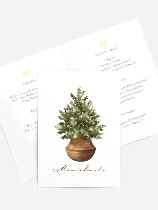 Menükarte Weihnachten Weihnachtsbeleuchtung