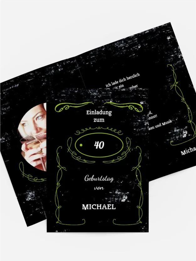 Geburtstagseinladung 40 Jackcard Foto Geburtstagseinladung 40 Jackcard Foto