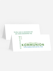 Tischkarte Kommunion Script