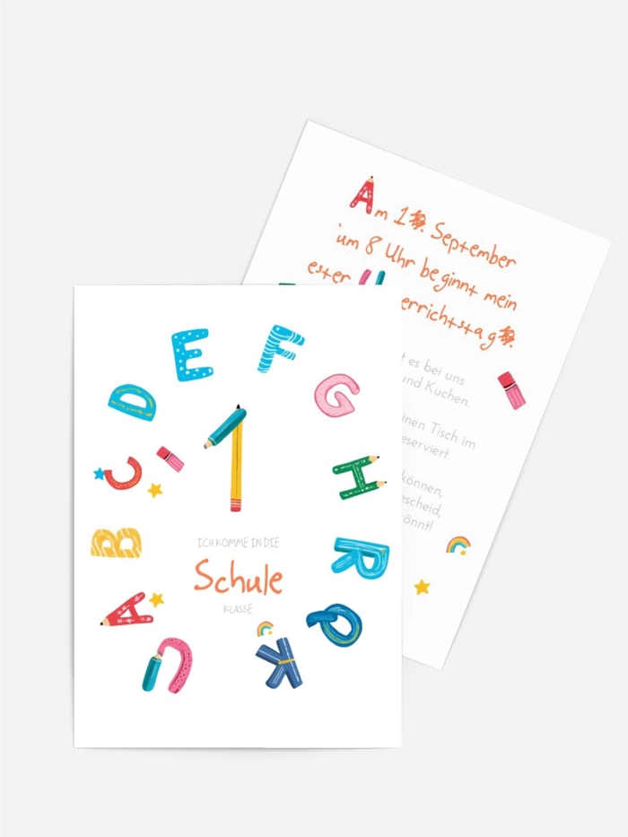 Einladungskarte Einschulung Neue Briefe Einladungskarte Einschulung Neue Briefe