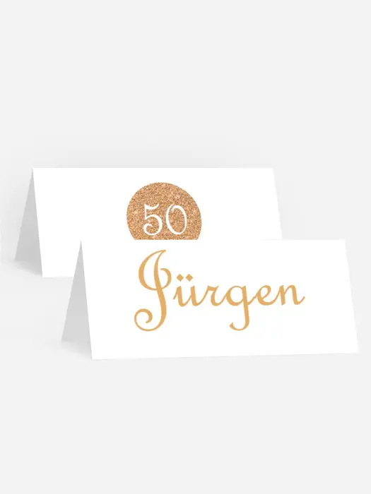 Tischkarte Geburtstag Glitzerkugel