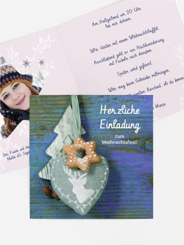 Weihnachtseinladung Privat Deko
