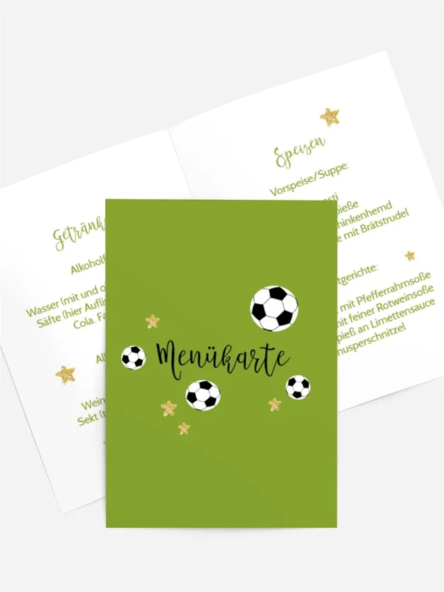 Menükarte Geburtstag Fußballtraum