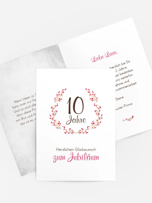 Karte zum Jubiläum Aquarell Kranz