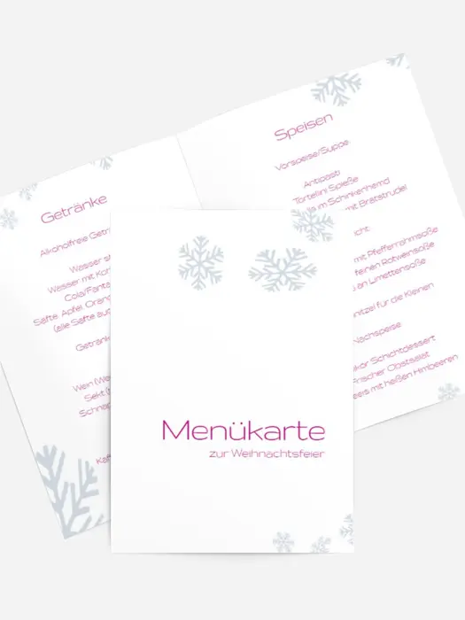 Menükarte Weihnachten Schneesturm